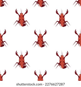 Seamless pattern with lobster. Endless backdrop with omar.