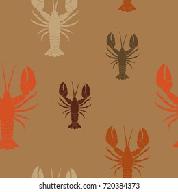 Seamless pattern with  lobster for your design