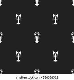 Seamless pattern lobsters on a black background. Print on the wallpaper, textiles, clothing, paper. For registration cards and illustrations.