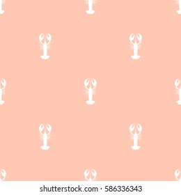 Seamless pattern lobsters on a pink background. Print on the wallpaper, textiles, clothing, paper. For registration cards and illustrations.