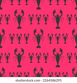 seamless pattern with lobsters. trendy nautical print. childish cute pattern for kids. underwater world of the ocean.