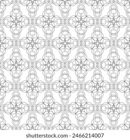 Seamless pattern with locks forming an ornament on a white background