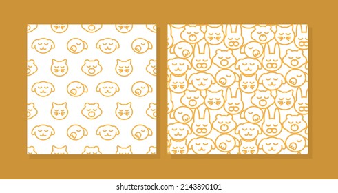 Seamless pattern logo pet animal shop veterinary clinic store