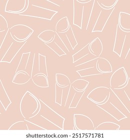 Patrón sin fisuras de logotipos de ropa interior de las mujeres, a saber, un corsé, colocado al azar sobre un fondo claro, Vector