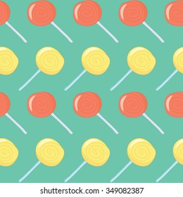 Seamless pattern with lollipop cartoon style 