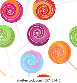 Seamless pattern with lollipop. Vector illustration.