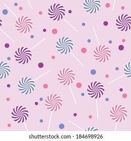 Seamless pattern with lollipops