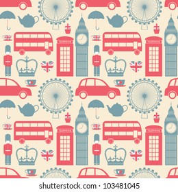 Seamless pattern with London symbols.