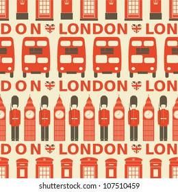 Seamless pattern with London symbols.