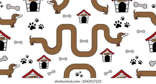 Seamless pattern. Long dog pattern. Suitable for textile patterns, fabric textures, paper. unique. cute