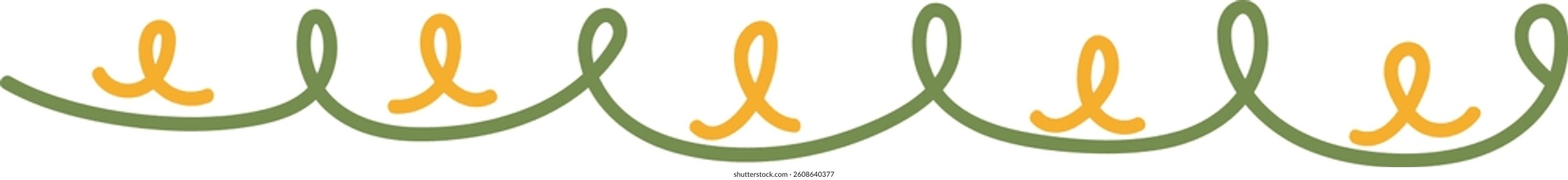 A seamless pattern with looping lines and simple curves in a minimalist style. The design features repeating swirls and arcs creating a continuous decorative border. Cartoon vector illustration