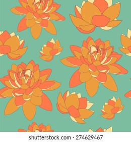 Seamless pattern with lotus.
