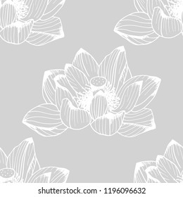 seamless pattern with lotus flower
