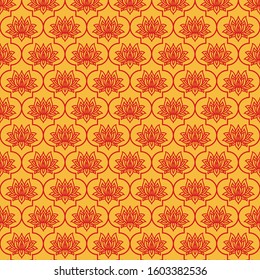 seamless pattern of lotus flower.