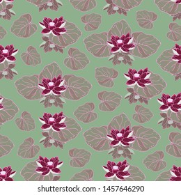 Seamless pattern with lotus flower. Handmade. Vector. Print for bed linens, fabric, textiles, wallpaper, greeting cards, wrapping paper,gift box