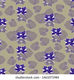 Seamless pattern with lotus flower. Handmade. Vector. Print for bed linens, fabric, textiles, wallpaper, greeting cards, wrapping paper, gift box