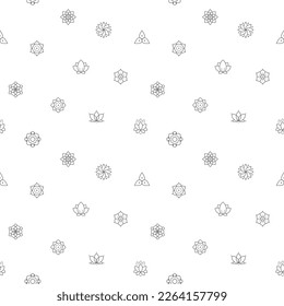 Seamless pattern with lotus icon on white background. Included the icons as flower, floral, flower bud, bloom, meditate, blossom and design elements And Other Elements.