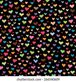 Seamless pattern with love / Abstract Heart-shaped background 