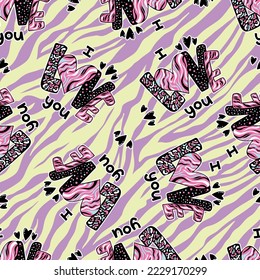 
seamless pattern love animal print