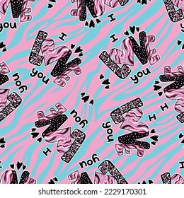 
seamless pattern love animal print