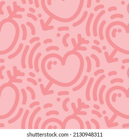 patrón transparente amor cupido diseño creativo ilustración vectorial