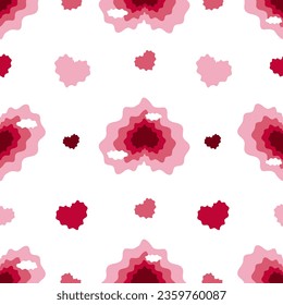 Seamless pattern love. Cute heart clouds