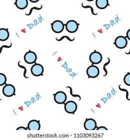 Seamless pattern with I love dad lettering background for Father's Day design