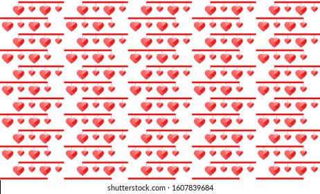 Seamless Pattern With Love Design - White Background