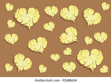 seamless pattern: love heart cookies on coffee