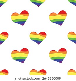 seamless pattern love heart with pride color illustration  design.eps