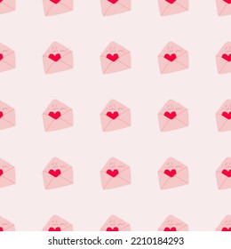 Seamless pattern with love letter for valentine day.