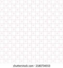 Seamless pattern of love.  Pink heart on white background.