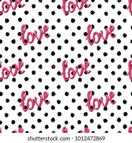 Seamless pattern love pop art in vector