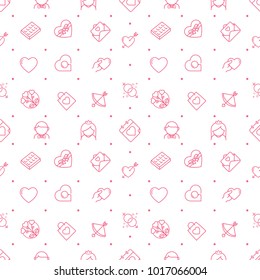 Seamless pattern with love and romance icons. Valentines and weddings background. Vector illustration