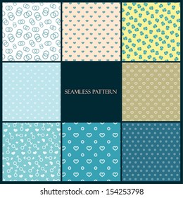 seamless pattern love set