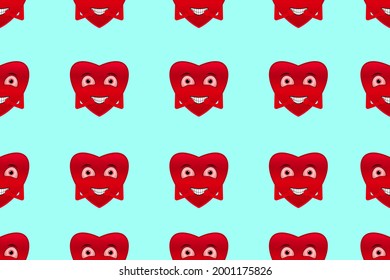 seamless pattern love smiley emoji for fabric, sticker and wallpaper
