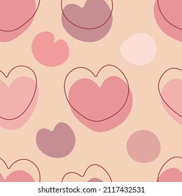 seamless pattern in love style. Hearts. Valentine's Day. Print on clothes, wallpaper, objects.
