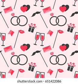 seamless pattern with love and wedding elements