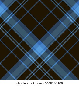 Seamless pattern in lovely black, blue and grey colors for plaid, fabric, textile, clothes, tablecloth and other things. Vector image. 2