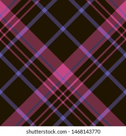 Seamless pattern in lovely black, violet and bright pink colors for plaid, fabric, textile, clothes, tablecloth and other things. Vector image. 2