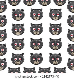 Seamless Pattern Lovely Cat Vector Eps.10