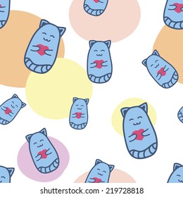 Seamless pattern lovely cats