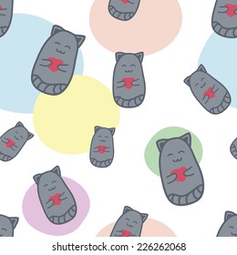 Seamless pattern lovely cats 