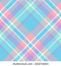 Seamless pattern in lovely green, violet, pink, white and blue colors for plaid, fabric, textile, clothes, tablecloth and other things. Vector image. 2