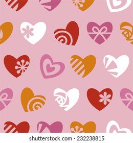 Seamless pattern of lovely hearts