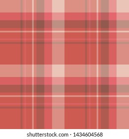 Seamless pattern in lovely light pink, brown and dark red colors for plaid, fabric, textile, clothes, tablecloth and other things. Vector image. 