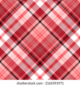 Seamless pattern in lovely red, warm pink, black and white colors for plaid, fabric, textile, clothes, tablecloth and other things. Vector image. 2