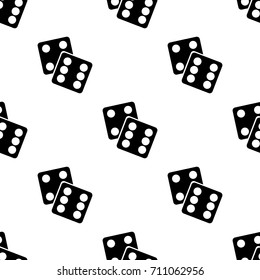 seamless pattern with lucky dices black silhouette for casino. winning win Flat design Vector Illustration
