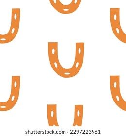 seamless pattern with lucky horseshoe. vector illustration in trendy flat style.