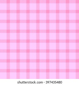 Seamless pattern Lumberjack plaid trendy hipster style. The two colors of bright pink cell on a light pink background.